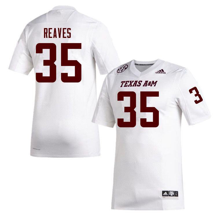 Men #35 Bladen Reaves Texas A&M Aggies College Football Jerseys Sale-White